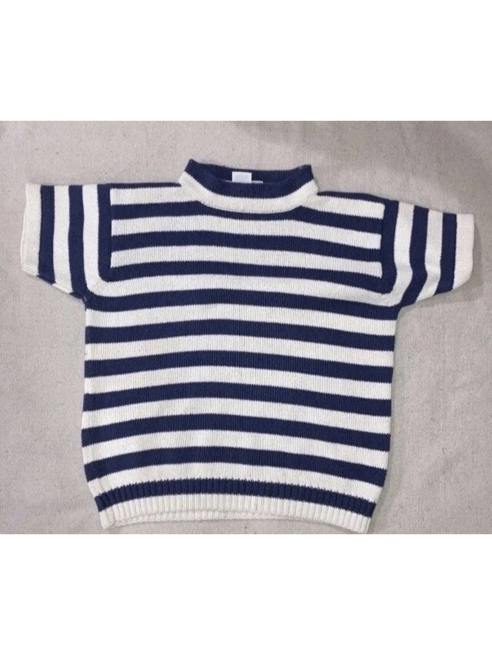 Vintage Blue & White Nautical Wide Stripe Chunky Knit Sweater JG Hook Women’s M - Picture 7 of 7